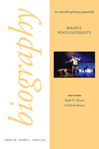 Biography 36.1 cover