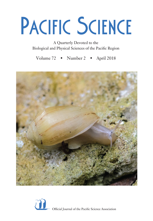 Cover of Pacific Science volume 72, number 2 (April 2018)
